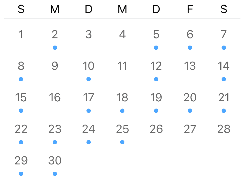 TP-Link Tapo Kalenderübersicht bei Bewegungserkennung